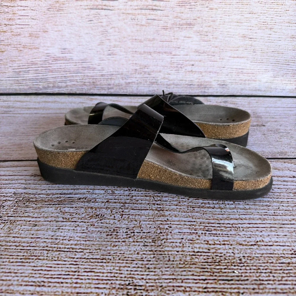 Mephisto Helen Women's Size 39 US 9 Black Leather Comfort Slip On Sandals